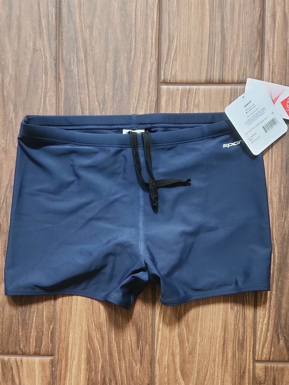 Sporto Men's Dark Blue Swim Trunks with Black Drawstring